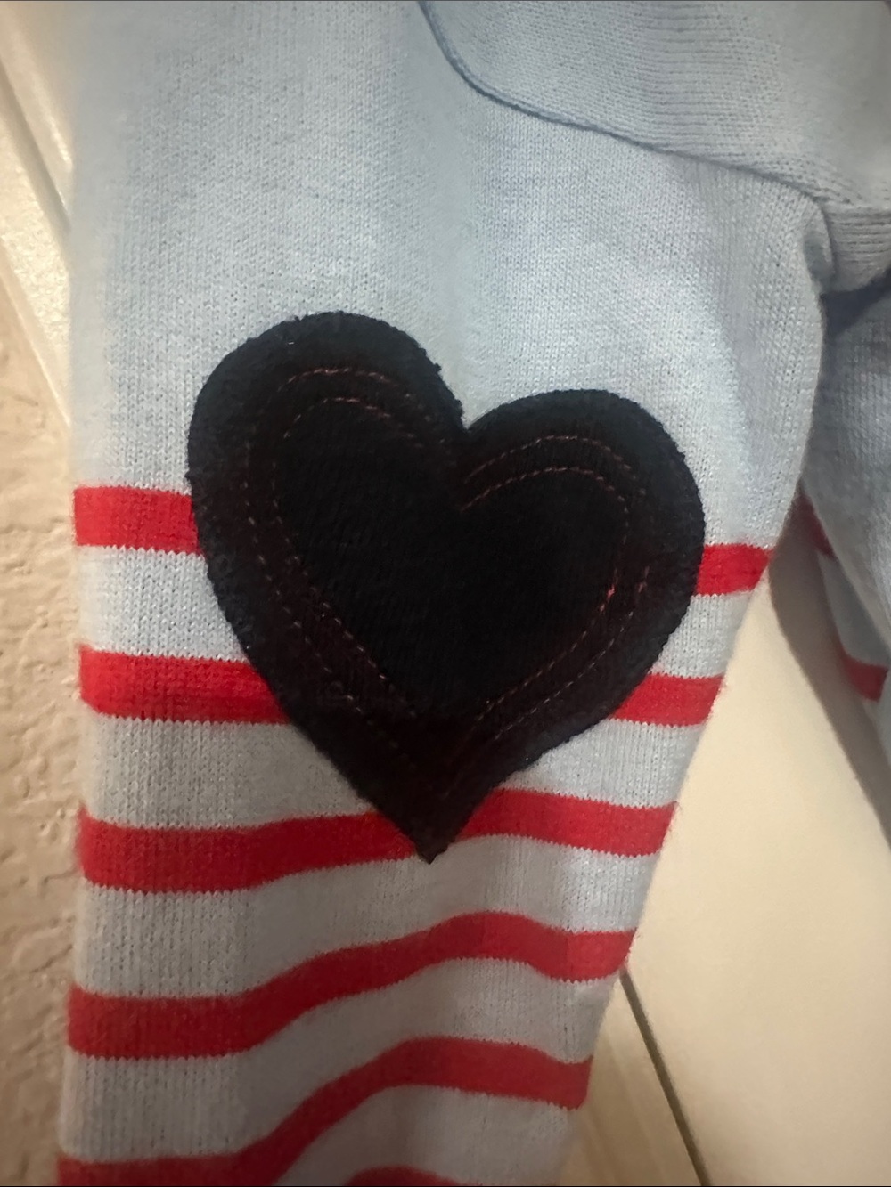 Mersea Blue Sweater with Red Stripes - Relaxed Fit - Picture 4 of 5